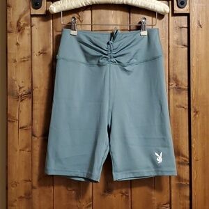 Playboy x Missguided Green Ruched Bike Shorts Size 8